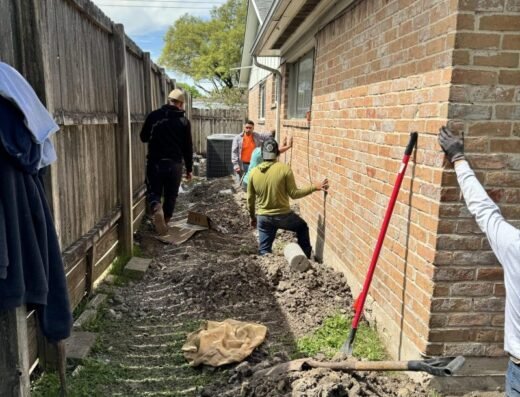 BêTong Foundation Repair crew performing foundation repair work on a Houston-area home