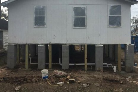 Pier and beam crawl space foundation repair work completed by Ruben's Foundation Repair in the Houston area