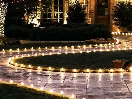 Lights Up Today pathway holiday light installation
